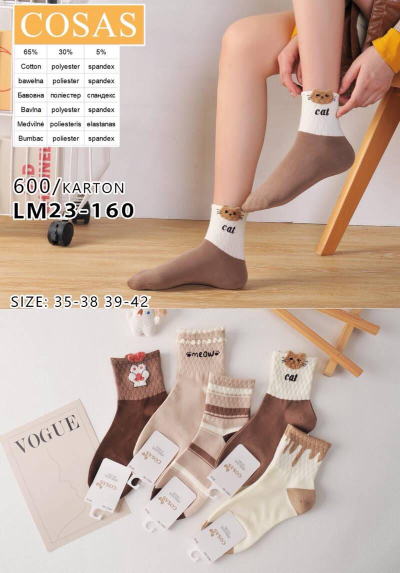 Skarpety damskie Roz 35-42, Mix kolor Paczka 40 szt 1